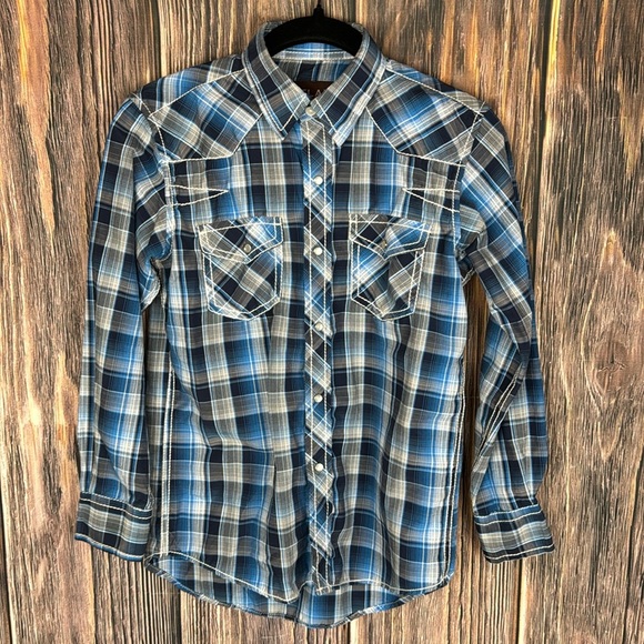 Boys Pintlar Plaid Button Down Shirt- Larger - Picture 1 of 9